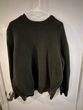 Tate Organic Cotton Side-Zip Sweater Olive - Modern Citizen M